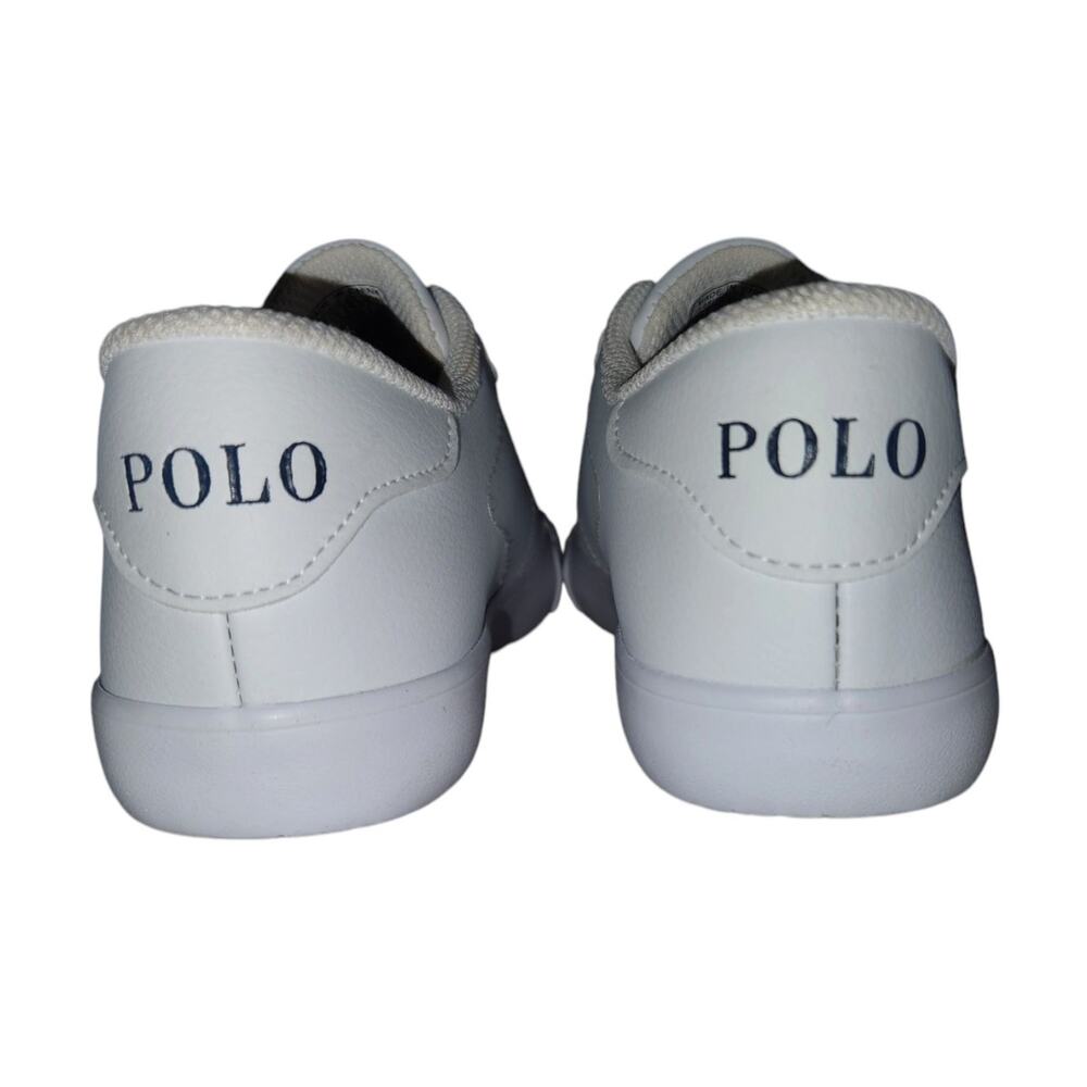 POLO RALPH LAUREN Unisex Child White Leather Sneaker Sz 3 Boy Girl Kids NWOT - Picture 4 of 6
